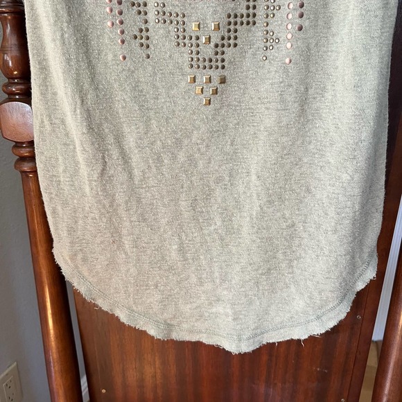 Bobeau Studded Top Knit Tee in Olive Green Size Small USA made - Picture 7 of 10